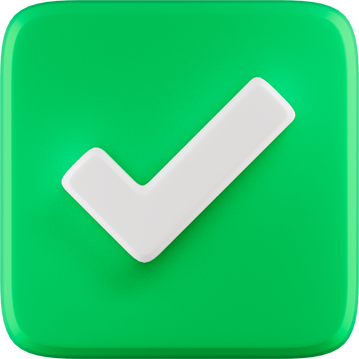 Green check icon 3d element Illustration